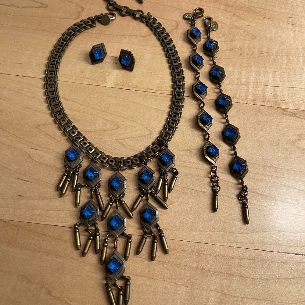 Loren Hope Blue Hex Set - Necklace, Earrings, etc.